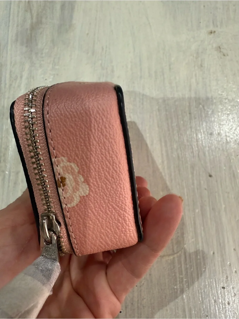 COACH Pink Floral Leather Zip Pill Case - Picture 7 of 9